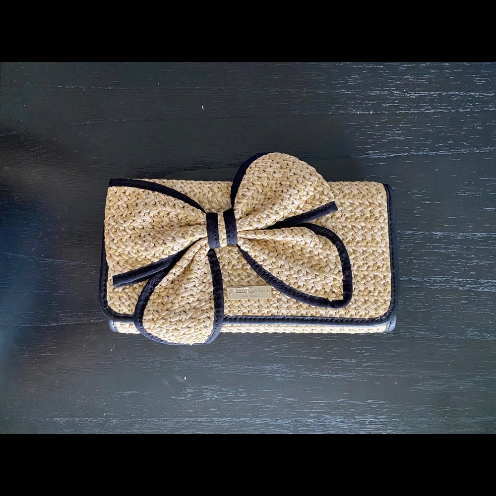 Kate Spade Belle Place Straw Vic Clutch